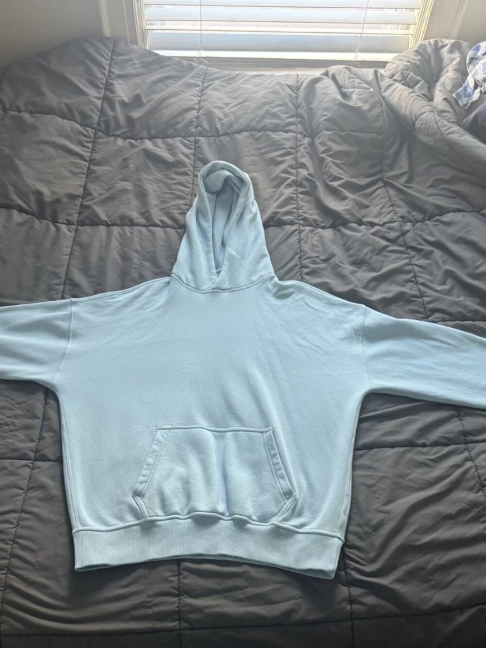 Abercrombie & Fitch Essential Popover Hoodie Sweatshirt Light Blue Men Small